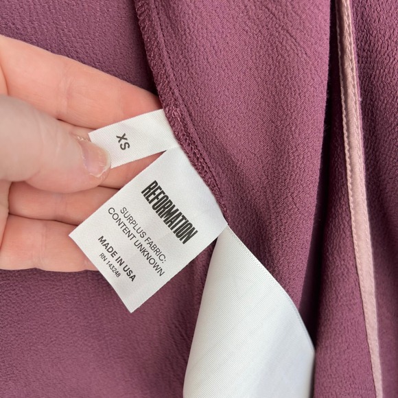 Reformation Kai Plum Purple Tie Front Cutout Wrap Maxi Dress Womens Size 4 - Picture 10 of 13